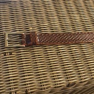 Allen Edmonds Leather Gingham design belt